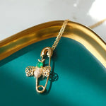 Emerald Bee Pendant Necklace  Brooch - 14K Yellow Gold Etsy