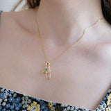 Emerald Bee Pendant Necklace  Brooch - 14K Yellow Gold Etsy