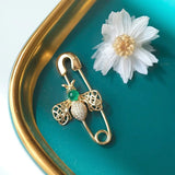 Emerald Bee Pendant Necklace  Brooch - 14K Yellow Gold Etsy