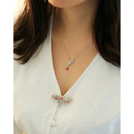Conch Pearl  Diamond Necklace - 18K White Gold Leaf Design Etsy