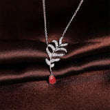 Conch Pearl  Diamond Necklace - 18K White Gold Leaf Design Etsy