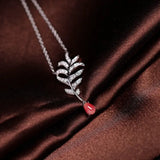 Conch Pearl  Diamond Necklace - 18K White Gold Leaf Design Etsy