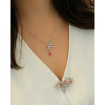 Conch Pearl  Diamond Necklace - 18K White Gold Leaf Design Etsy