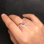 Chevron Conch Pearl  Diamond Engagement Ring - 18K White Gold Etsy