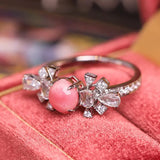 1.41Carat Queen Conch Pearl & White Diamond 18k Solid White Gold Ring, Pearls Strombus Gigas, Natural Queen Conch Pearl, Engagement Ring Etsy