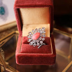 Huge Queen Conch Pearl & Diamond 18k Solid White Gold Ring (Customize) Pearls Strombus Gigas, Natural Queen Conch Pearl, Engagement Ring Etsy