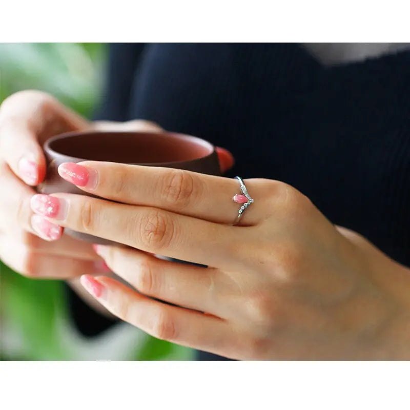 Queen Conch Pearl & White Diamond 18k Solid White Gold Chevron Ring (Customize), Strombus Gigas, Flamed Pink, Engagement ring, Anniversary Etsy