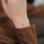 Natural Emerald 9k Yellow Gold Bracelet - Elegant Gemstone Etsy