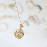 Grimm's Fairy Carved Handmade Necklace 18K Yellow Solid Gold Carving Necklace, Gift for Her, Anniversary Gift Idea, Retro Jewelry, Kettle Etsy