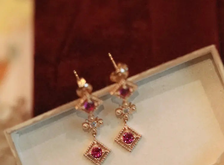 Blue Sapphire 14K Yellow Gold Plated Vermeil Drop Earrings Etsy
