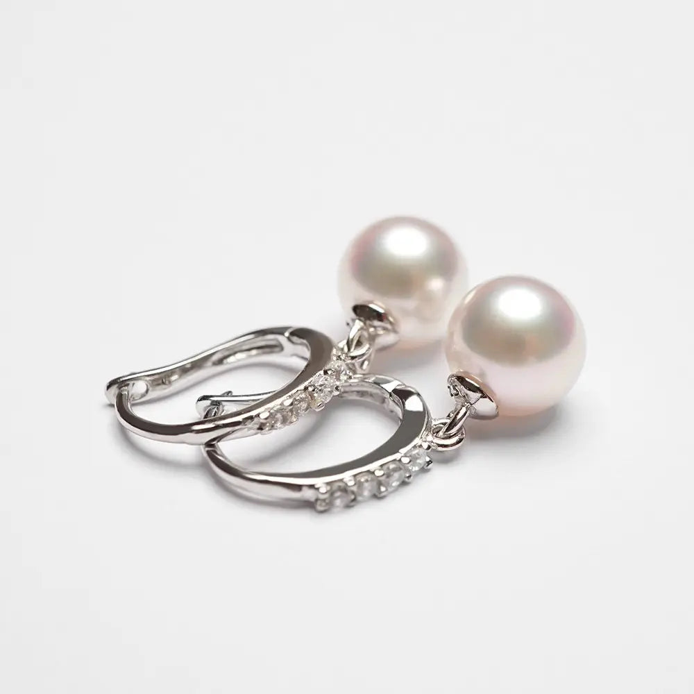 AAA+ Akoya Pearl 18K Gold Akoya Pearl Earrings Etsy