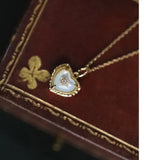 Mother of Pearl Diamond Earrings 14K Yellow Gold Etsy