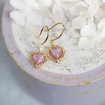 Natural Pearl  Diamond Heart Earrings - 14K Yellow Gold Vermeil Etsy