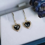 Natural Pearl  Diamond Heart Earrings - 14K Yellow Gold Vermeil Etsy