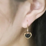 Natural Pearl  Diamond Heart Earrings - 14K Yellow Gold Vermeil Etsy