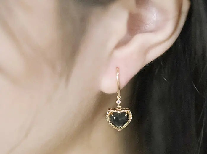 Natural Pearl  Diamond Heart Earrings - 14K Yellow Gold Vermeil Etsy