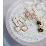 Natural Pearl  Diamond Heart Earrings - 14K Yellow Gold Vermeil Etsy