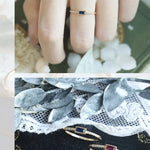 Blue & Red Gemstone Horizontal Stone Ring Handmade 18K Yellow Gold Plated Vermeil Ring, Anniversary Gift Idea, Stackable Rings, Gift for Her - LaCorserArtJewelry