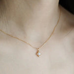 Natural Moonstone & White Diamond Handmade 18k Solid Yellow Gold Moonstone Necklace, Gift for Her, Anniversary Gift Idea, Retro Fine Jewelry Etsy