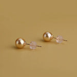 Golden South Sea Pearl Earrings - 18K Champagne Gold Etsy