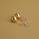 Superior Natural Golden South Sea Pearl 18K Solid Champagne Gold Golden Pearl Earring, Gift for Her, Seawater Pearl Etsy