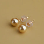 Golden South Sea Pearl Earrings - 18K Champagne Gold Etsy