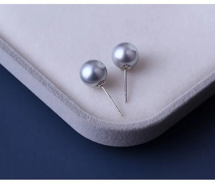 18K Yellow Gold Madama Pearl Earrings - AAA Silver Pearl Etsy
