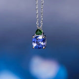 Natural Tanzanite  Tsavorite Cluster Necklace - 18K White Gold Etsy