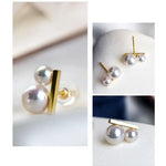 5A+ Four Akoya Pearl Handmade 18K Solid Yellow Gold Akoya Pearl Earrings, Seawater Pearl, Gift for Her, Anniversary Gift, Gift Idea Etsy