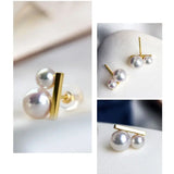 5A+ Four Akoya Pearl Handmade 18K Solid Yellow Gold Akoya Pearl Earrings, Seawater Pearl, Gift for Her, Anniversary Gift, Gift Idea Etsy