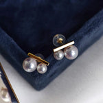 5A+ Four Akoya Pearl Handmade 18K Solid Yellow Gold Akoya Pearl Earrings, Seawater Pearl, Gift for Her, Anniversary Gift, Gift Idea Etsy