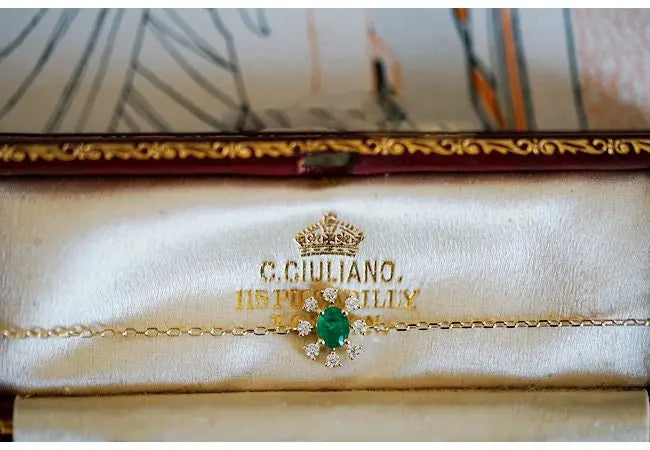 Natural Emerald 9k Yellow Gold Bracelet - Elegant Gemstone Etsy