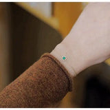 Natural Emerald 9k Yellow Gold Bracelet - Elegant Gemstone Etsy