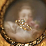 Natural Topaz & High Luster Pearl Ring Handmade 18K Solid Yellow Gold Ring, Cluster Rings, Anniversary Gift Idea, Retro Jewelry Etsy