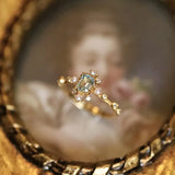 Natural Topaz & High Luster Pearl Ring Handmade 18K Solid Yellow Gold Ring, Cluster Rings, Anniversary Gift Idea, Retro Jewelry Etsy