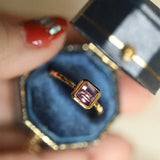 Natural Amethyst Handmade 18K Solid Yellow Gold Amethyst Ring, Stackable Rings, Cluster Rings, Gift Idea - LaCorserArtJewelry
