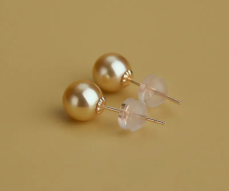 Golden South Sea Pearl Earrings - 18K Champagne Gold Etsy