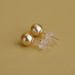 Superior Natural Golden South Sea Pearl 18K Solid Champagne Gold Golden Pearl Earring, Gift for Her, Seawater Pearl Etsy