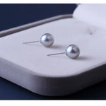 18K Yellow Gold Madama Pearl Earrings - AAA Silver Pearl Etsy