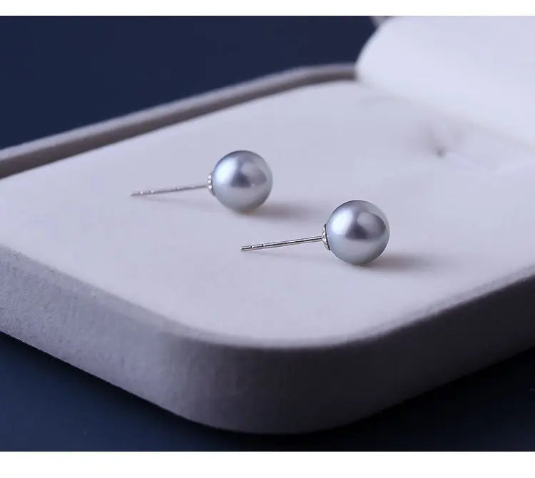 18K Yellow Gold Madama Pearl Earrings - AAA Silver Pearl Etsy