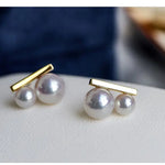 5A+ Four Akoya Pearl Handmade 18K Solid Yellow Gold Akoya Pearl Earrings, Seawater Pearl, Gift for Her, Anniversary Gift, Gift Idea Etsy