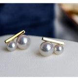 5A+ Four Akoya Pearl Handmade 18K Solid Yellow Gold Akoya Pearl Earrings, Seawater Pearl, Gift for Her, Anniversary Gift, Gift Idea Etsy