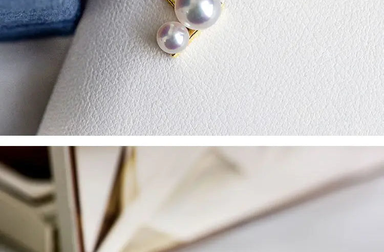 5A+ Four Akoya Pearl Handmade 18K Solid Yellow Gold Akoya Pearl Earrings, Seawater Pearl, Gift for Her, Anniversary Gift, Gift Idea Etsy