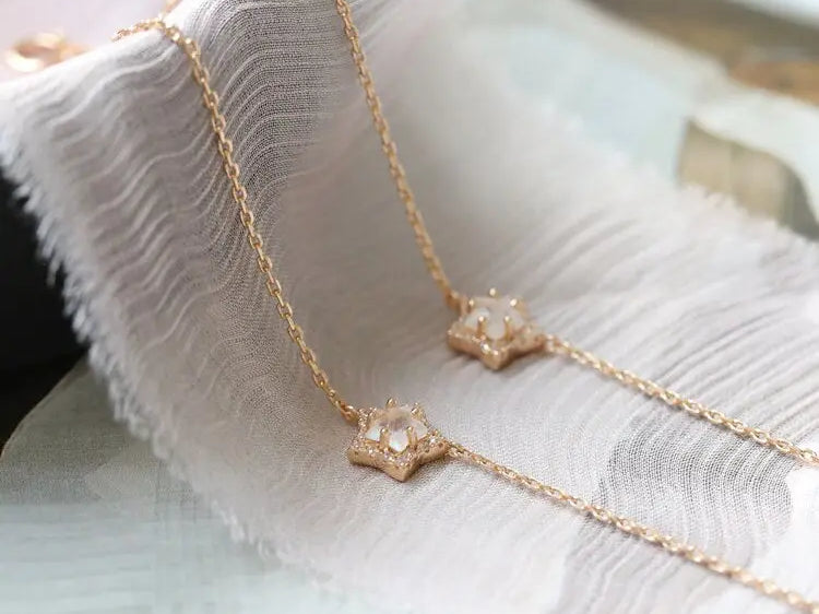 Natural Moonstone Star Cut and Moissanite Handmade 14k Yellow Gold Plated Vermeil Moonstone Bracelets, Gift for Her, Fine Jewelry Etsy