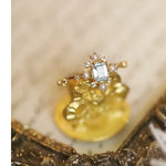 Natural Topaz & High Luster Pearl Ring Handmade 18K Solid Yellow Gold Ring, Cluster Rings, Anniversary Gift Idea, Retro Jewelry Etsy