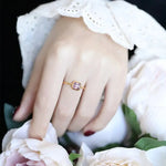 Natural Amethyst Handmade 18K Solid Yellow Gold Amethyst Ring, Stackable Rings, Cluster Rings, Gift Idea - LaCorserArtJewelry