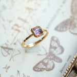 Natural Amethyst Handmade 18K Solid Yellow Gold Amethyst Ring, Stackable Rings, Cluster Rings, Gift Idea - LaCorserArtJewelry