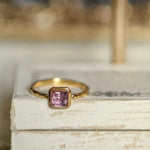 Natural Amethyst Handmade 18K Solid Yellow Gold Amethyst Ring, Stackable Rings, Cluster Rings, Gift Idea - LaCorserArtJewelry