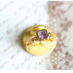 Natural Amethyst Handmade 18K Solid Yellow Gold Amethyst Ring, Stackable Rings, Cluster Rings, Gift Idea - LaCorserArtJewelry