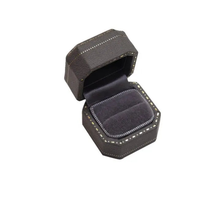 Grey Velvet Leather Hexagon Ring Box - Engagement  Wedding Keepsake Box Etsy